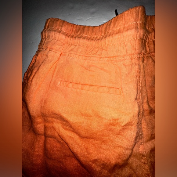 Athleta Cabo Linen Shorts Size 6 Peach Drawstring Waist High Rise - Picture 4 of 6